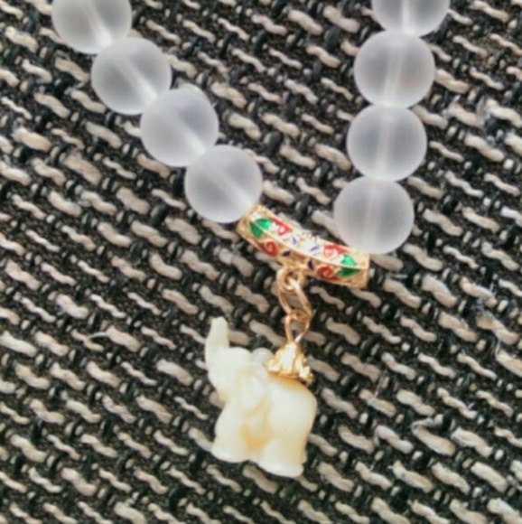 Unavailable-Elephant Bracelet w/Quartz Beads - Picture 3 of 8